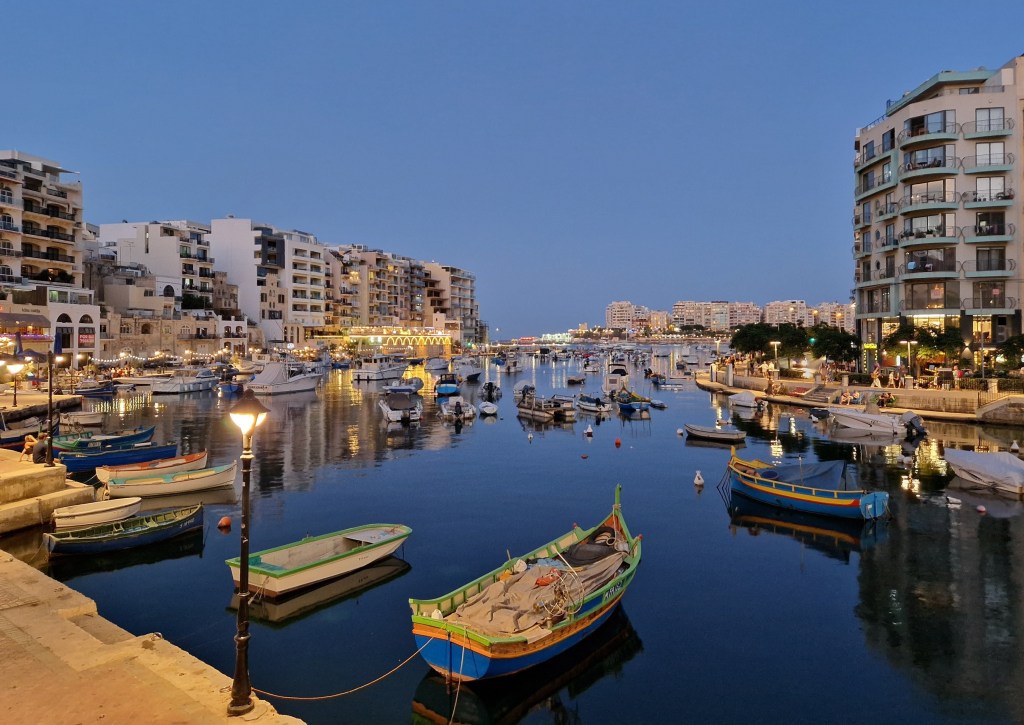 Spinola bay, Malta, in the evening