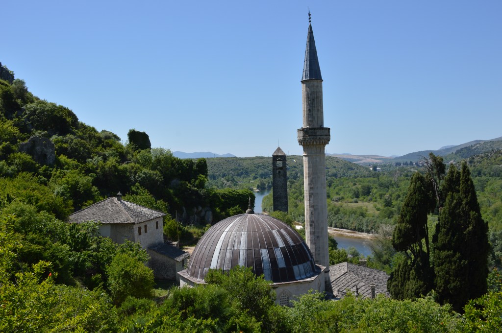 Hajji Alija Mosque, and the Sahat-Kula (Clock Tower) in Pocitelj