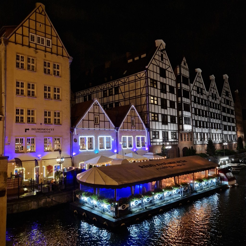 Gdansk waterfront in the evening