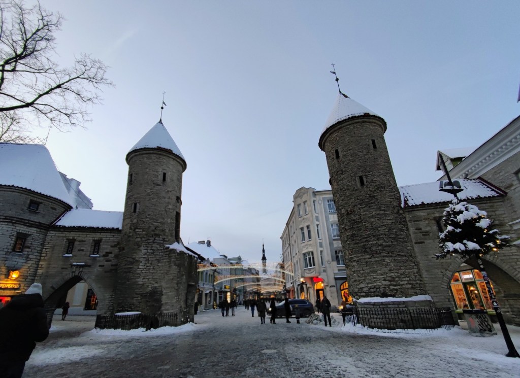 Viru Gate, Tallinn, in winter