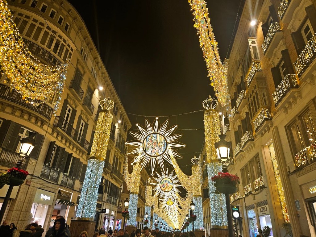 Christmas lights and decorations on Calle Marqués de Larios, Malaga