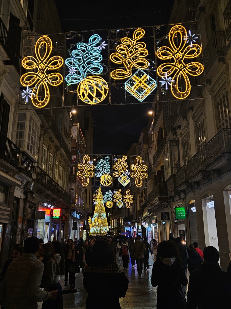 Christmas lights and decorations in Malaga Centro