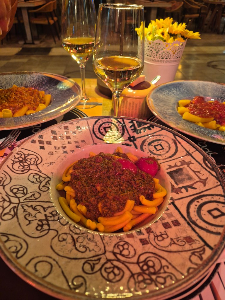 Artisanal pasta at a cozy restaurant in Malaga