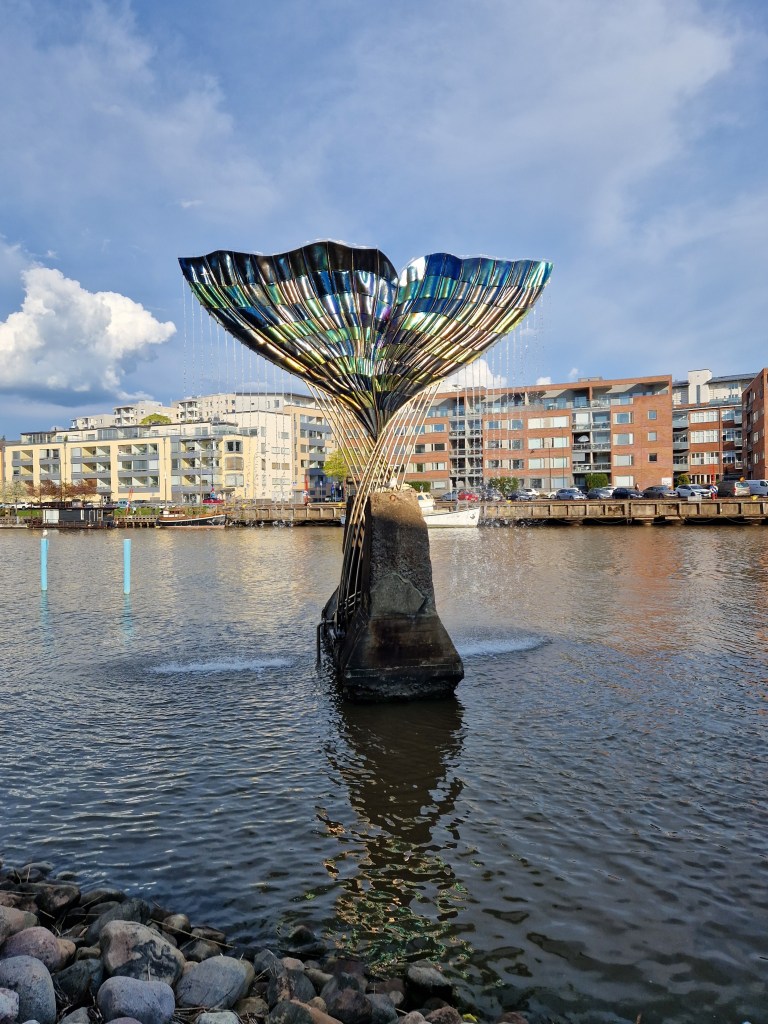 Artwork on river Aura in Turku, Finland