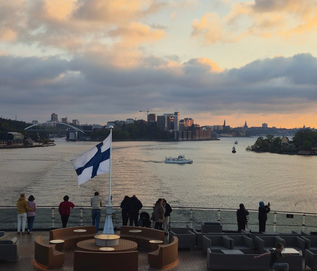 View of Stockholm on an evening in summer, from a cruise ship to Finland.