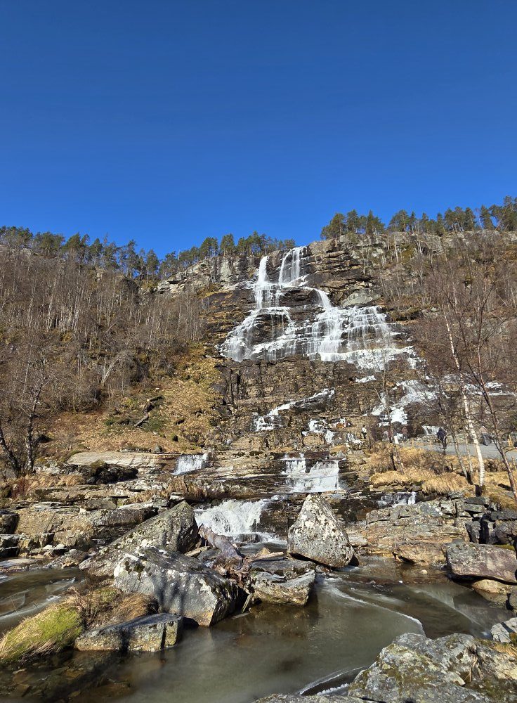 Tvindefossen waterfall in western Norway