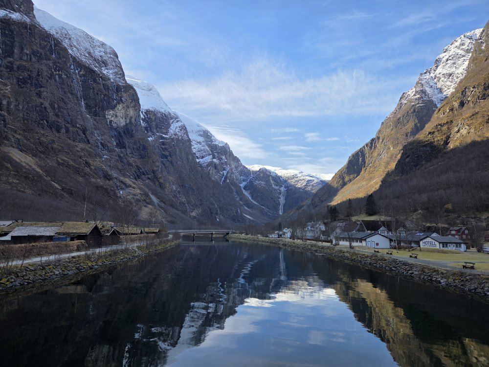 Gudvangen at the edge of Nærøyfjord in Norway
