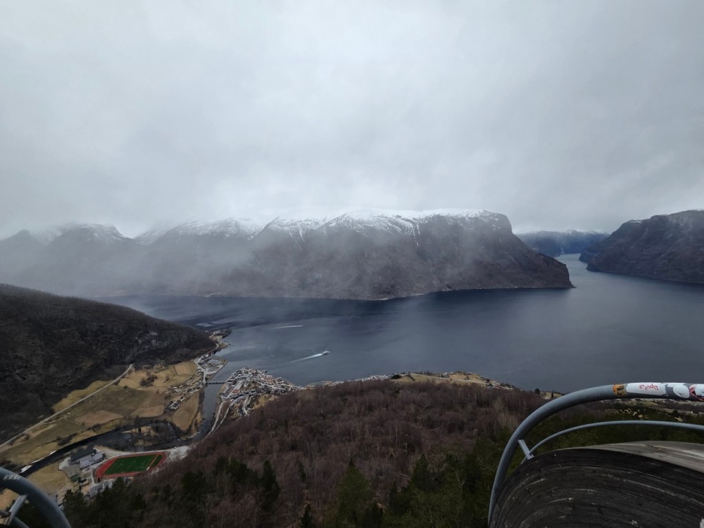 Aurland and the fjord from Stegastein viewpoint