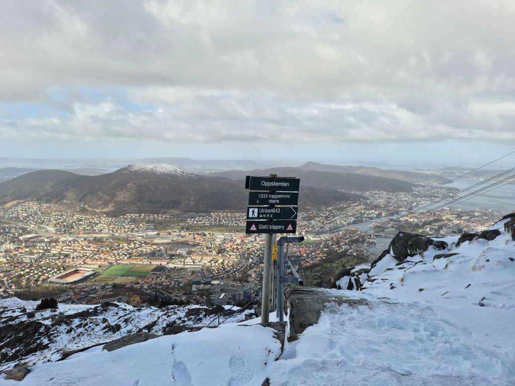 At the summit of Mount Ulriken, Bergen
