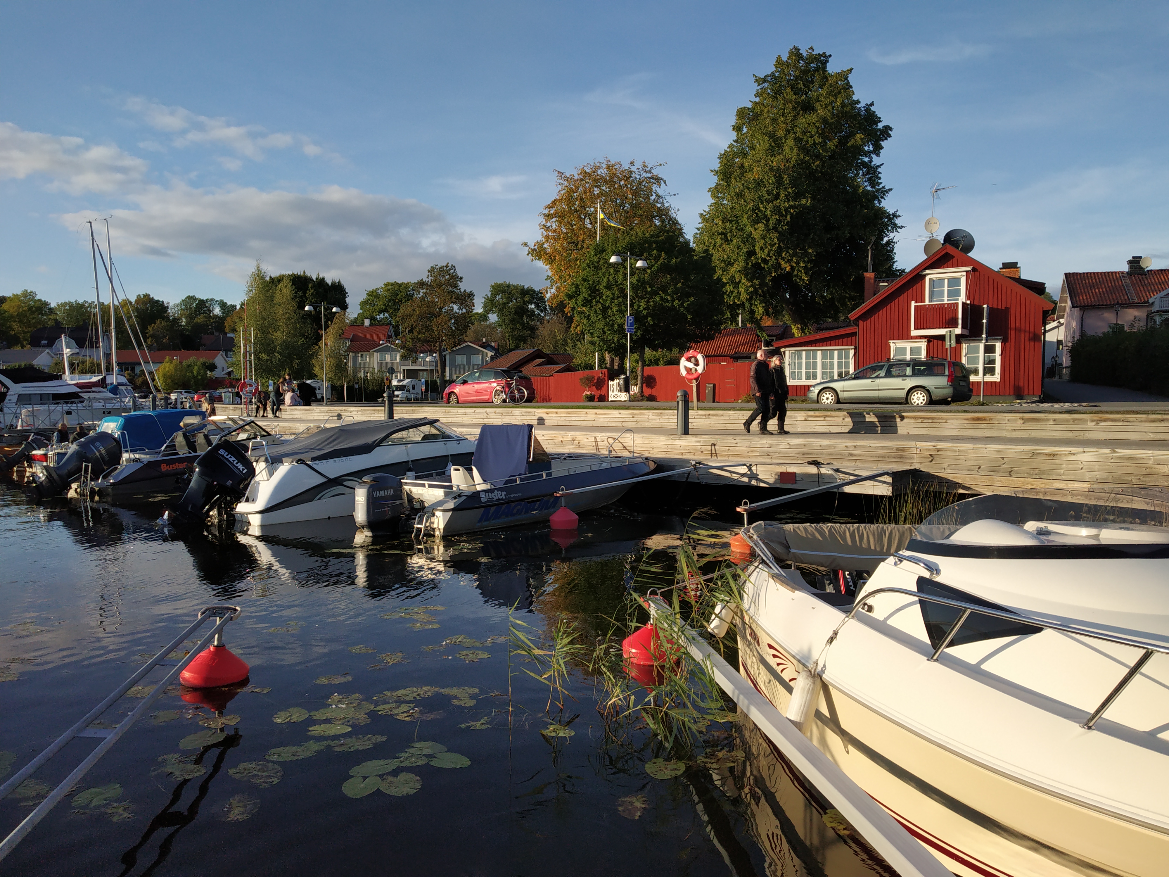 Waterfront promenade overlooking lake Mälaren in Sigtuna